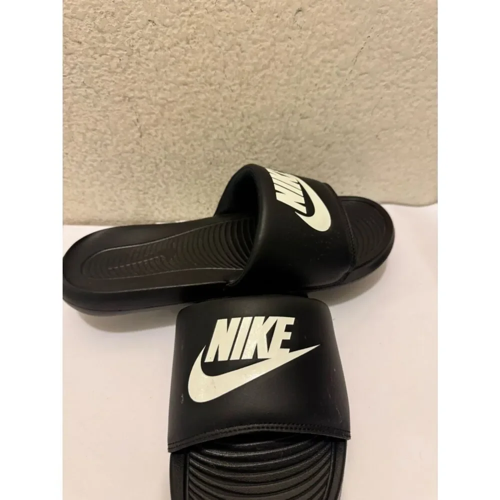 NIKE VICTORI ONE SLIDE BLACK / WHITE BLACK SLIDES SLIDE ON SANDAL size 12